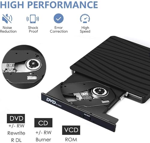 Unidad externa CD/DVD USB 3.0 portátil y delgada miniatura 3