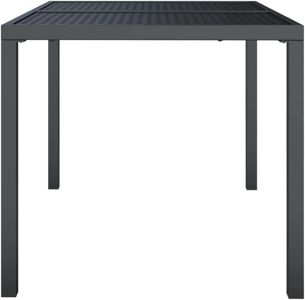 Patio Table,Garden Tables,Party Tables,Outdoor Dining Tables,Snack Tables,Display Tables,Reading Table,Game Tables,for Balcony,Terrace,Dining Room, Anthracite 43.3"x31.5"x28.3" Steel