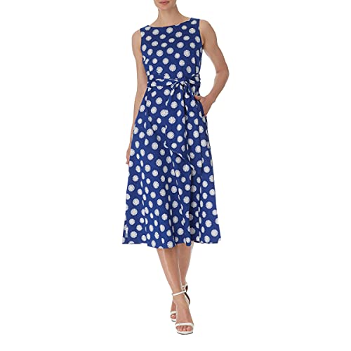 Image of Anne Klein Women's Cotton Midi Dress with Sash