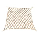 ZREVSB 2mX4m Child Safety Climbing Net Hand Made Jute Rope Stair Protective Fencing Mesh Home Decoration Ceiling Plant Support(2mX2m 4mm)