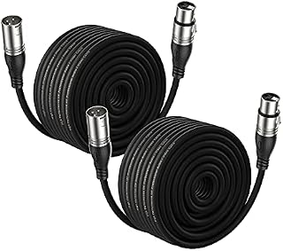 EBXYA XLR Cable XLR Male to Female Cable 1M 2Pack Microphone Cable 3-Pin Balanced DMX Cable XLR Patch Cable