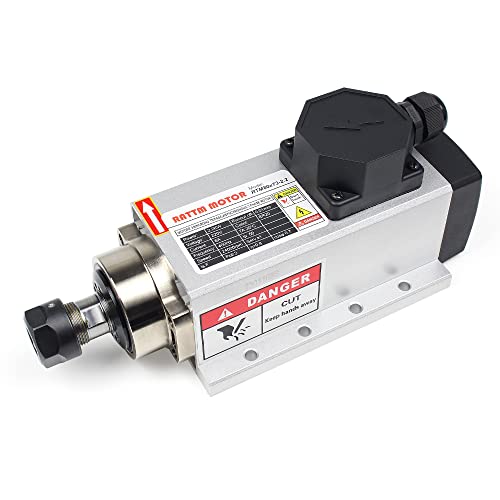 RATTMMOTOR Motore CNC 2.2 KW, raffreddamento ad aria, 220 V, 24000 giri/min, 400 Hz, mandrino CNC per macchina per incisione CNC
