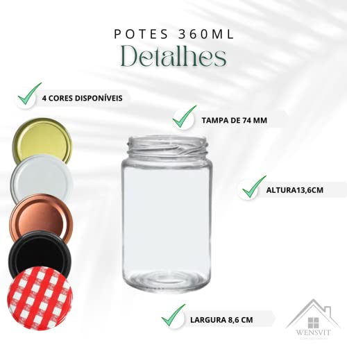 Kit com 10 Potes de Vidro Nadir Vários Tamanhos com Tampa