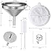 KALAVE Premium Stainless Steel Funnel, 5 Inch Food Grade Kitchen Funnels with 200 Mesh Food Filter Strainer for Filling Bottles, Oils, Juice, Wine, Coffee, Milk