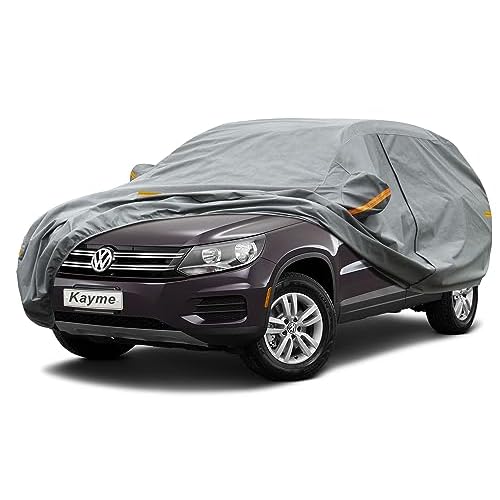 Kayme Heavy Duty SUV Car Cover Custom Fit Volkswagen Tiguan (2016-2025) Waterproof All Weather for Automobiles, Full Exterior Covers Sun Rain UV Prote