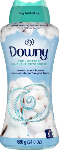 Image of Downy Cool Cotton In-Wash Laundry Scent Booster Beads, 24 oz, laundry scent beads, Long-lasting Freshness (Pack of 4)