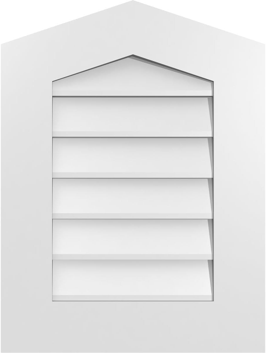 GVSPE18X2401SN-04 Peaked Top Standard Frame, Primed Tan Signature Series Surface Mount Gable Vents, 18-in. W x 24-in. H