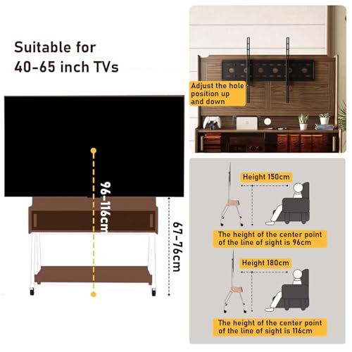 Soporte móvil para TV de 40-65 pulgadas con ruedas y estantes miniatura 7