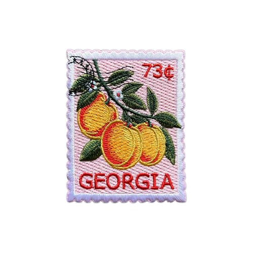SEWOPEW Georgia Peach Fruit Patch for Backpacks Hats Jeans Bags,