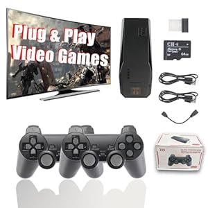 Sutesloly Retro Gaming Console Retro Plug and Play for 90s Old Classic Video Games tv Stick pro Device retrodrive with Built in Over 20000 Games Match 2.4g Wireless Controller Gamepad x2