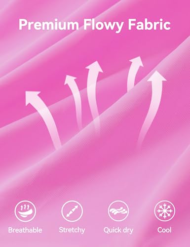 KEREDA Girls Flowy Shorts,Butterfly Shorts for Teen Girls with Spandex Liner 2-in-1 Kids Preppy Athletic Clothes 3 Pack 9-10Y (Light Green-Hot Pink-Light Purple)