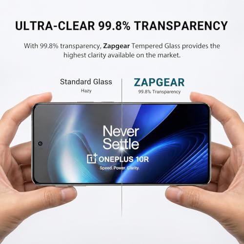 Image of Premium Tempered Glass for OnePlus 10R 5G | Edge-to-Edge Protection | 9H Military Grade Hardness | Bubble-Free & Case Friendly HD Clear Screen Protector