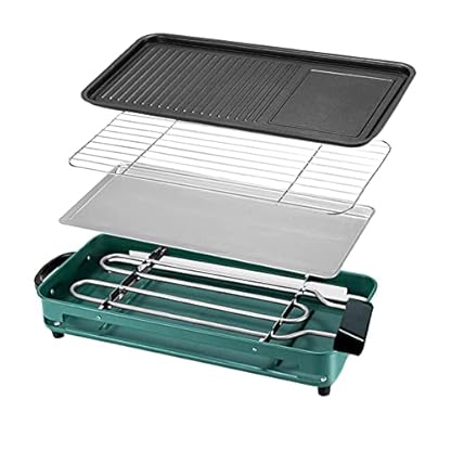 Hourlkk Elektrischer Kontaktgrill für den Innenbereich, 1500 W, rauchfreier, Abnehmbarer BBQ-Grill, einstellbare…