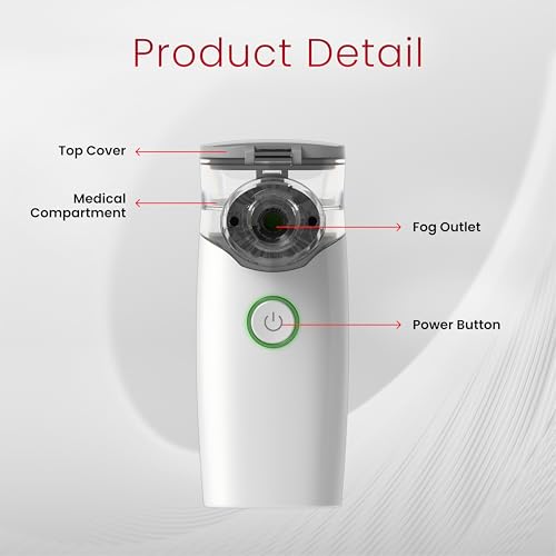 Image of CONTEC NE-M01 Handheld Mesh Nebulizer - Portable Ultrasonic Nebulizer with Fine Mist, Auto Power-Off & Low-Noise Operation - Battery Powered