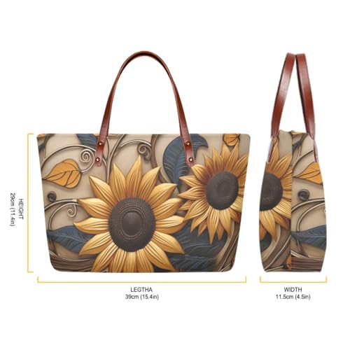 Image of 2PCS Tote Bag for Women Top Handle Purse with Wallet, Hobo Bag Tote Shoulder Bag with PU Cosmetic Bag