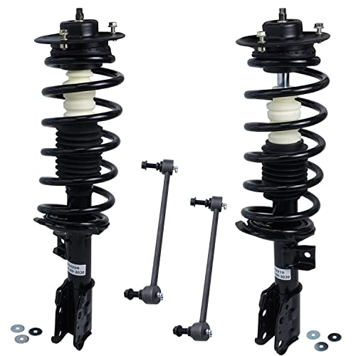 Detroit Axle - Front Complete Strut & Coil Spring Assembly + Sway Bar Links Replacement for 2006 Pontiac Torrent - [2005-2006 Chevrolet Equinox] - 4pc Set