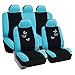 eSituro universal Auto Schonbezug Komplettset Sitzbezüge für Auto mit Butterfly schwarz/blau SCSC0053