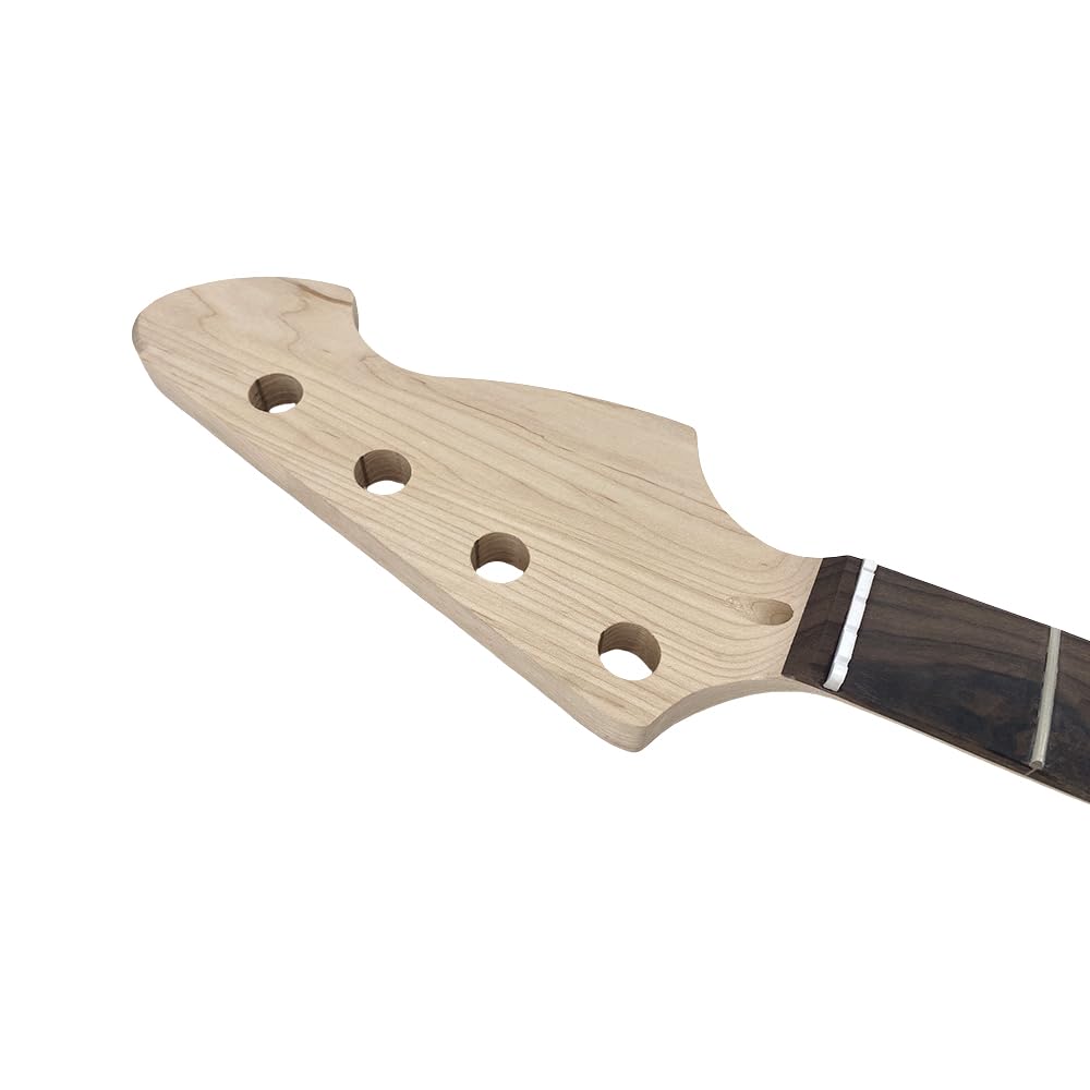 4-saitiger Bassgitarrenhals, Ahornholz, 22 Bünde, 86,4 cm Mensur, Palisander-Griffbrett mit Punkteeinlagen, 42 mm Mutter, zum Anschrauben (65 mm Absatz)