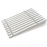 EAI Twin Slot Wall Mounted Shelving Bracket - Pack of 10, White, 370mm | Strong, Heavy Duty Steel Shelf Bracket | For Shed, Garage, Indoor Storage | Easy To Install Rack