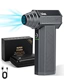 UZI Compressed Air Duster-(Aluminum) 130000RPM Electric Air Duster for Cleaning PC&Keyboard, 4 Speeds Adjustable Rechargeable Cordless Jet Dry Blower Air Blower for Car and Home,Outdoors(Gray, Metal
