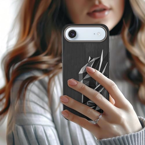 Image of TOUCCH 3D Face Case Cover for iPhone 17 Air| Shock Proof Design with Camera Protection Ring| Liquid Case (Microfibre Lining) for iPhone 17 Air | Silicone - Black