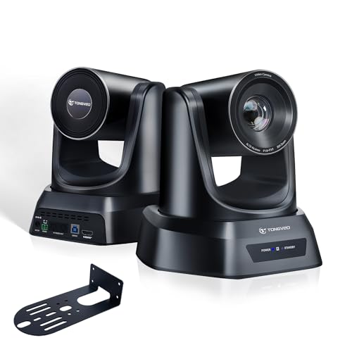 TONGVEO Conference Room PTZ Camera System with 20X Optical Zoom, AI Auto Tracking 1080P 60fps HDMI USB Webcam for Church Streaming Online Video Conference,Compatible with Zoom, OBS Easy Setup