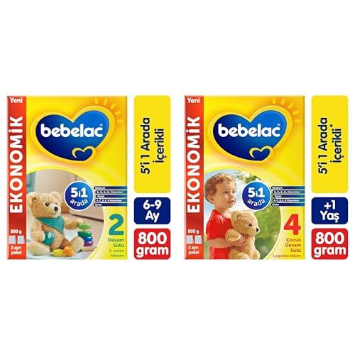 Bebelac 2 Devam Sütü 800 g 6-9 Ay ve BEBELAC 4 Çocuk Devam Sütü, 800gr, 1 yaş+