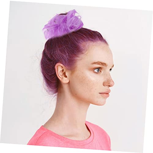 FRCOLOR 2pcs Pieces Curly Messy Bun Hair Extensions for Women Synthetic Hair Bun Tie Lightweight Ponytail Accessory for Volume and Style for Parties and Everyday Wear