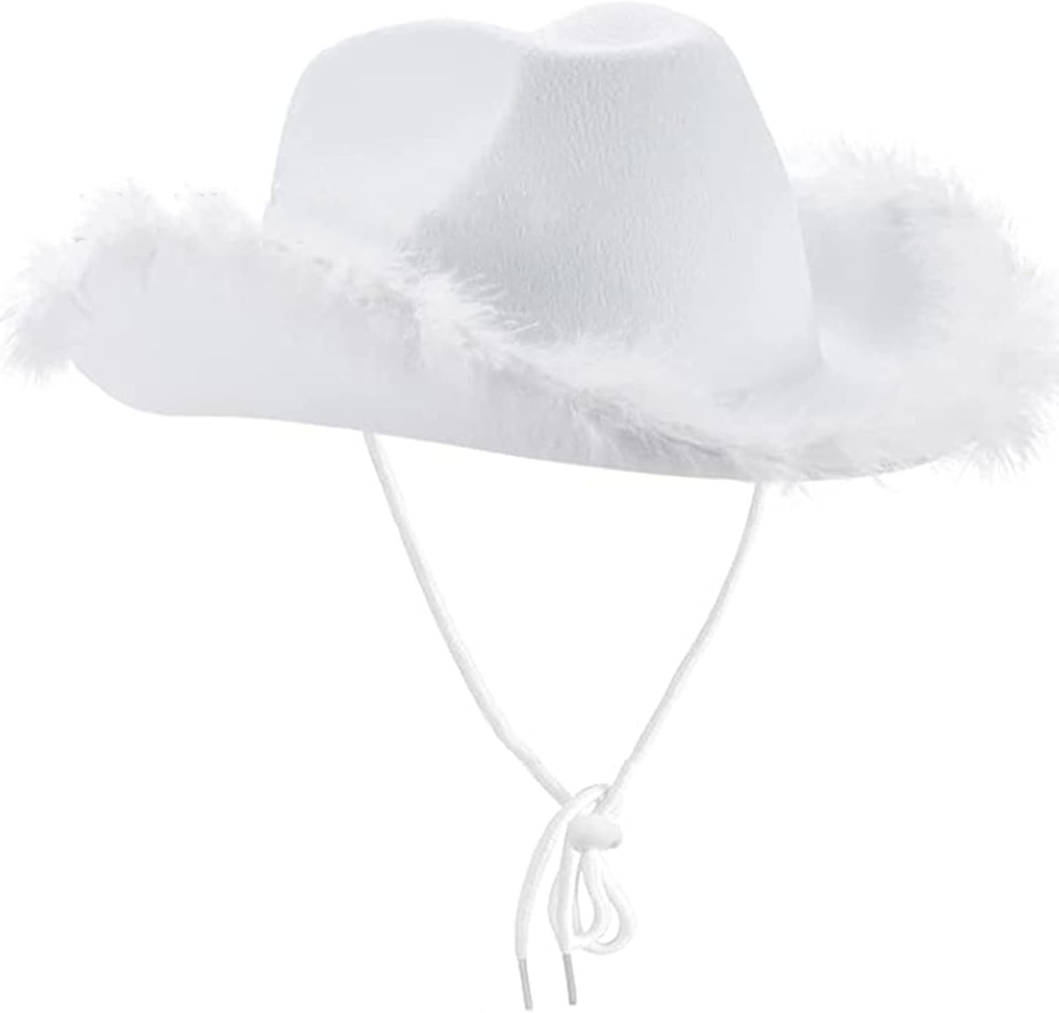 Gorgeous Feather Brim Cowboy Hat Wide Brim Cowgirl All-Match for Rave Playing Dress Up Western Cowboy