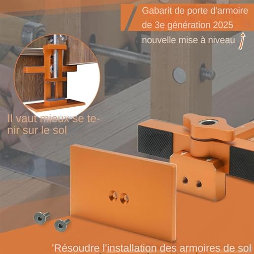 Positionneur d'installation de placard et gabarit réglable pour porte - 6