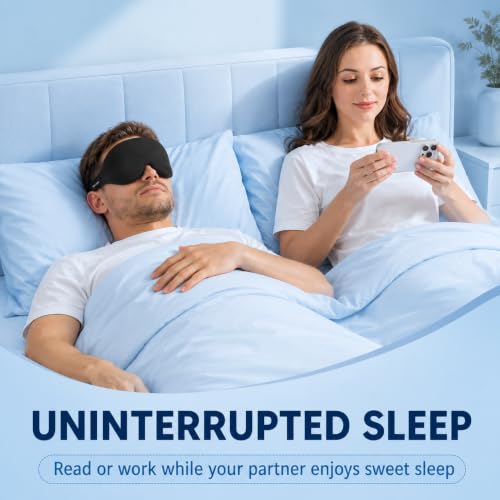 Image of Eye Mask for Sleeping Men & Women | 3D Memory Foam Sleeping Eye Mask | Complete Blackout Sleep Mask | Soft Adjustable Sleep Mask | Eye Cover for Sleep, Travel, Meditation, Yoga & Nap