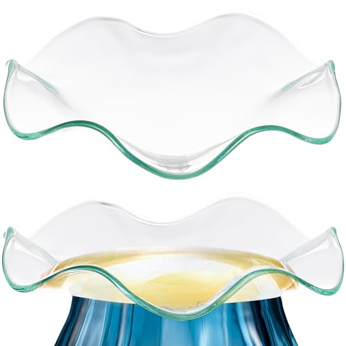 LALADEFIEE Lot de 2 Coupelles Grandes en Verre Transparent pour Huiles Essentielles, Accessoires pour Lampe à Parfum et Fournaise, Plateau Élégant pour...