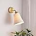 applique da parete in rame Applique da parete regolabile con paralume in ceramica bianca, apparecchio di illuminazione da comodino moderno per camera da letto, lampade da testiera in ottone E27 appliq