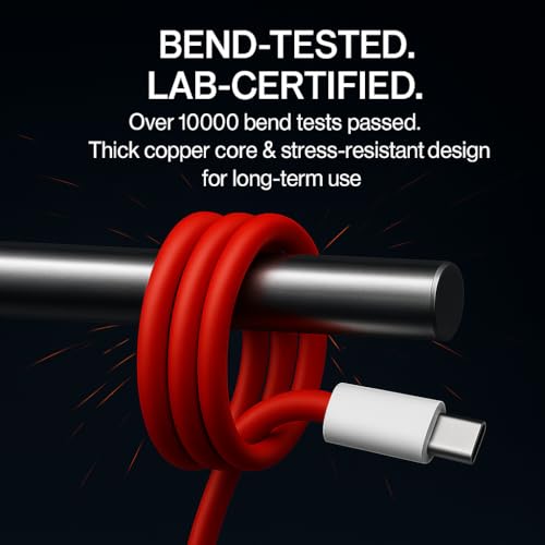 Image of Hoerrye 100W Supervooc Type A to C 3.3ft Fast Charging Cable for Oneplus 13S /13R /13 /12 /12R /Nord 4 /CE 4 /11 /11R /10Pro /10R /10T /9RT /9R /8R /8T /6 /6T /7 /7T /Tablet / Laptop(Dash,Warp)100Watt USB-C Charging,Red