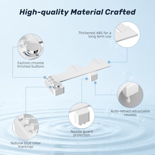 Image of Bidet Attachment for Toilet Seat Non Electric Bidets Self Cleaning Sprayer | Dual Nozzle Water Pressure Bidet with Rear /Feminine Wash Spray-Adjustable Bidets Wash Butt Cleaner for Bathroom