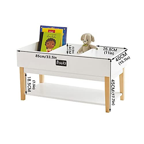 Mkmkl Floor-To-Ceiling Double Solid Wood Kids Book Rack, Large Capacity Shelf Bay Window Bookcase/Toy Storage Cubby Storage Cabinet, White, 33.5X15.7X17.7In #TOP1