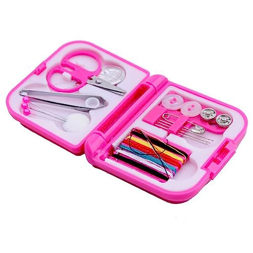 Gatuida Mini Travel Sewing Kit Set for Adults Boys and Girls Compact Box Scissors Needles Buttons Thread Pins for Home Car Travel Color