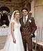 Mens Tweed Suit Champange Slim Fit 3 Piece Wool Suits Men Wedding Groom Business Fashion Blazer Jacket Vest Trousers 6XL