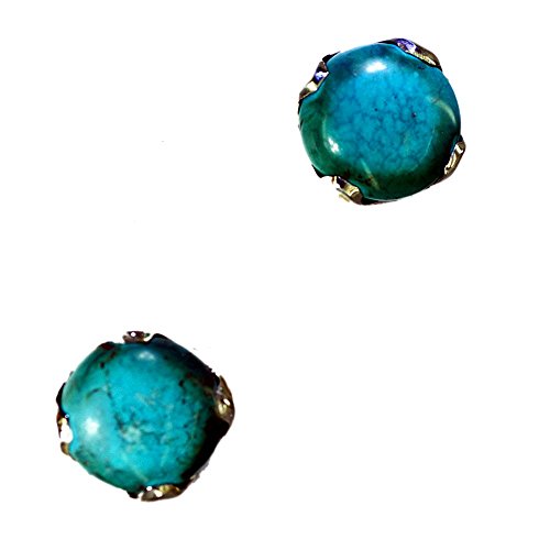 Crochet de poisson turquoise ovale en argent anti-irritation