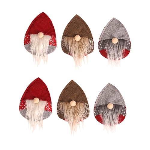 ABOOFAN 6 Piezas Bolsa Porta Cubiertos De Navidad Bolsa De Tenedor De Navidad Bolsa De Cubiertos De Navidad Decoración De La Mesa De Vacaciones Porta Vajilla Elfo Comedor Mayor Decorar