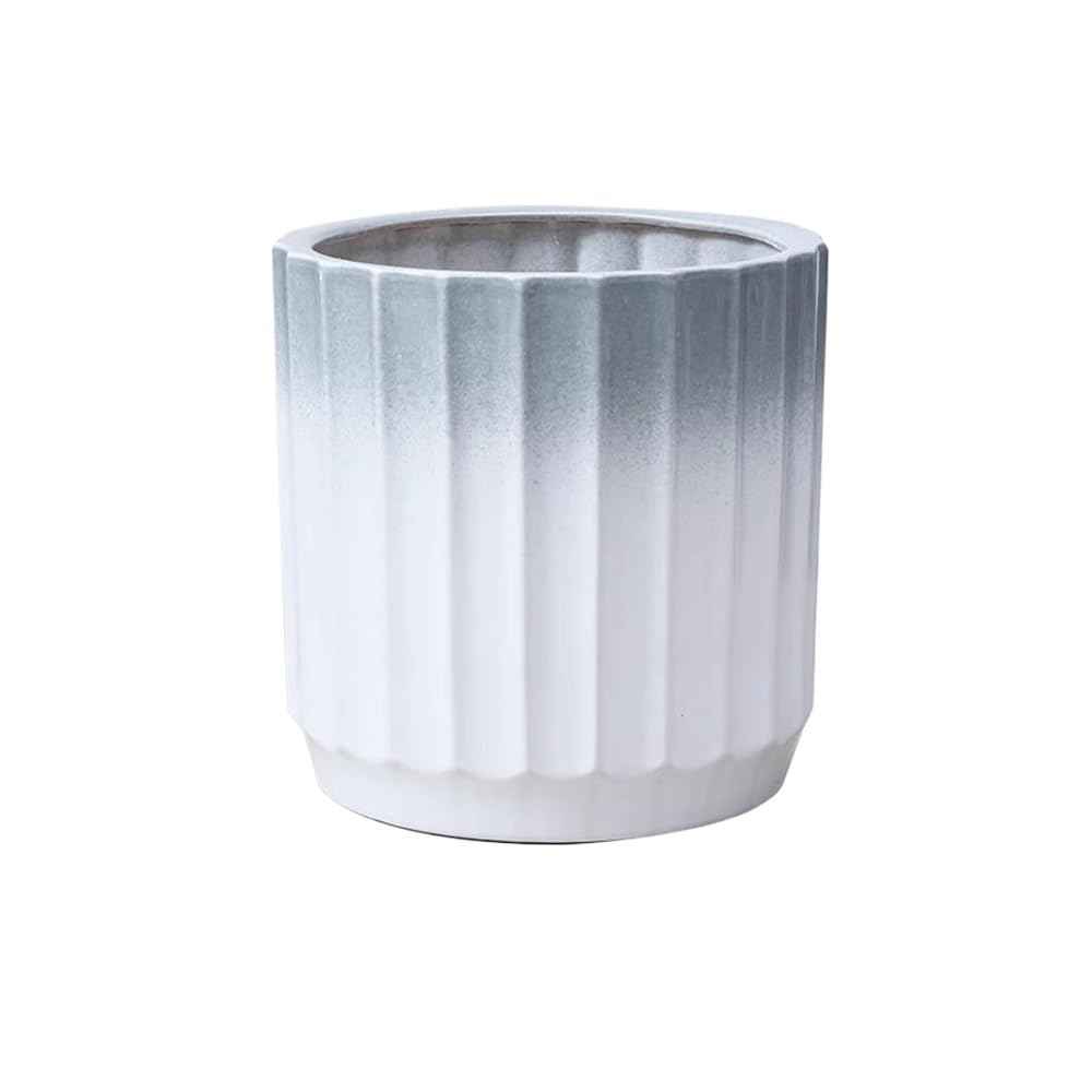Cenz-888 flowerpot Gradual Colour Ceramic Flower Pot Round Striped with Drainage Hole Planter Pots for Plants