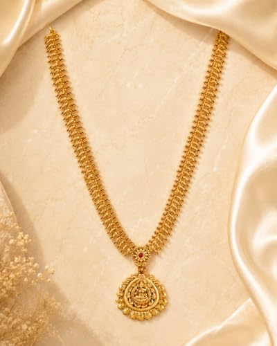 Image of Shining Diva Fashion Stylish Fancy Pearl Choker Traditional Jewellery Set for Women | Temple Necklace Set | Festive Wedding Party Necklace | 22k Gold Plated | Just Like Original Gold Jewellery