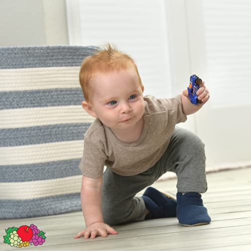 Fruit of the Loom Cozy Thermal Wrap Booties with Non-Slip Grips for Baby & Toddler Girls, Boys, Unisex - Navy Waffle (6-12 Months) - image 2