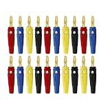 【Contenu de la livraison】Vous recevrez 5 manchons noirs, 5 rouges, 5 bleus, 5 jaunes total 20 connecteurs banane.