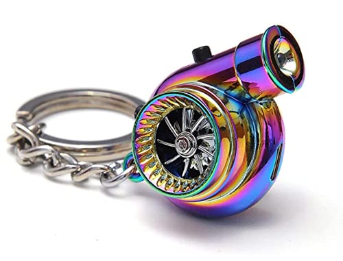 Boostnatics Rechargeable Electric Electronic Turbo Keychain with Sounds + LED! - Neochrome NEW Version 5 (V5)