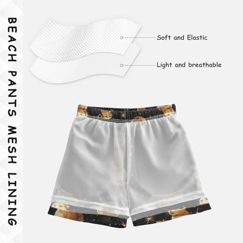 Pigsaly Boys' Swim Board Shorts Capybara in Space Boy's Swim Trunks Kids Swimwear 2T Multicolor4