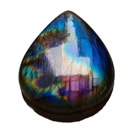 Pierre labradorite naturelle cabochon poire 34x26x6mm pour bague et pendentif DIY