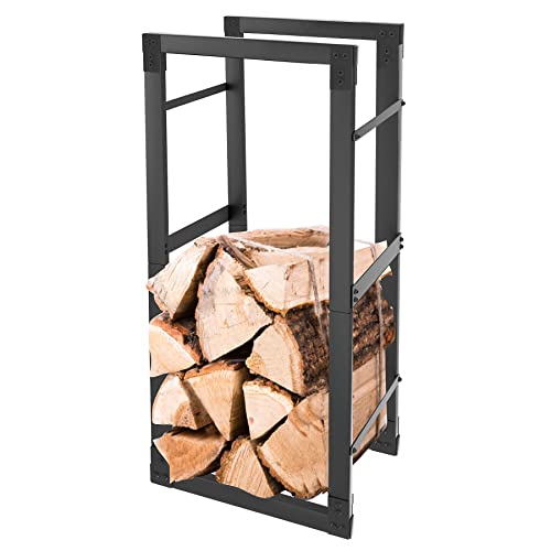 Froadp 150x80x25cm Support à Bois de Chauffage Range-Bûches Porte Buche pour Intérieur et Extérieur Panier en Bois avec Cadre en Métal Écurie de Stockage de Bois pour Laide à Lempilage des Bûches Cover