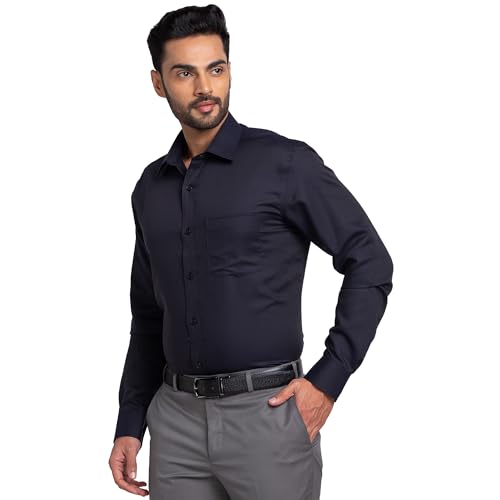 Image of Park Avenue Regular Fit Pure Cotton Structure Pattern Ainsley Collar Formal Shirt