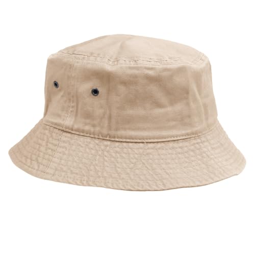 Unisex Bucket Small Brim Summer Beach UV Protective Packable Travel Hat (Camel, Small/Medium)
